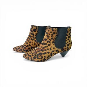 Joie Women's Barleena Bootie Size EU 39.5 US 9.5 Leopard Animal Print Calf Hair